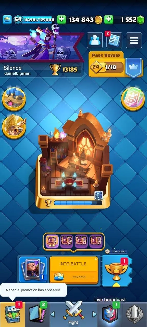 CR505 Maxed Level 15 Deck Account | 13185 Trophies | 1500 Gems | 39 Emotes | 7 Tower Skins